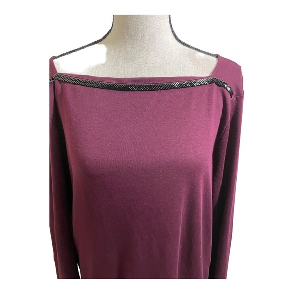 Lauren Ralph Lauren womens square neck beaded trim. Long sleeve. Size X-large - Picture 3 of 10